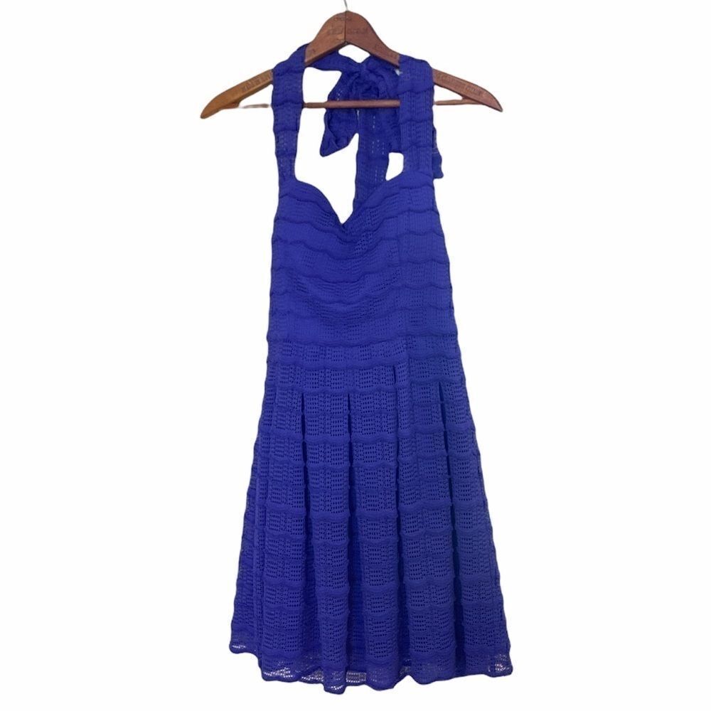 Guess Halter Exposed Zipper Mini Dress